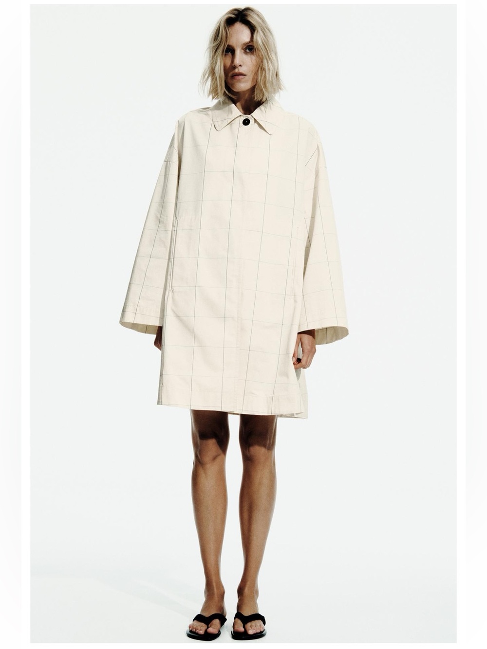 Zara ZW COLLECTION PLAID TRENCH COAT